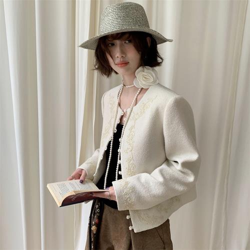 2color 파리지엔 플로럴 자수 트위드 울 자켓