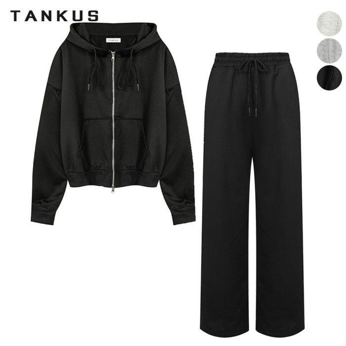 여성 베이직 후드 집업 티셔츠 팬츠 셋업