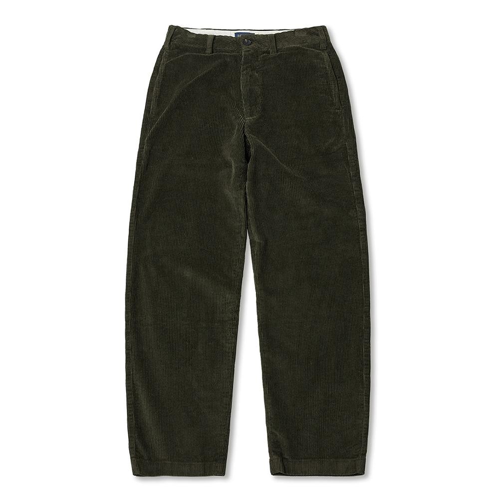 STRAIGHT-FIT CORDUROY PANTS -OLIVE
