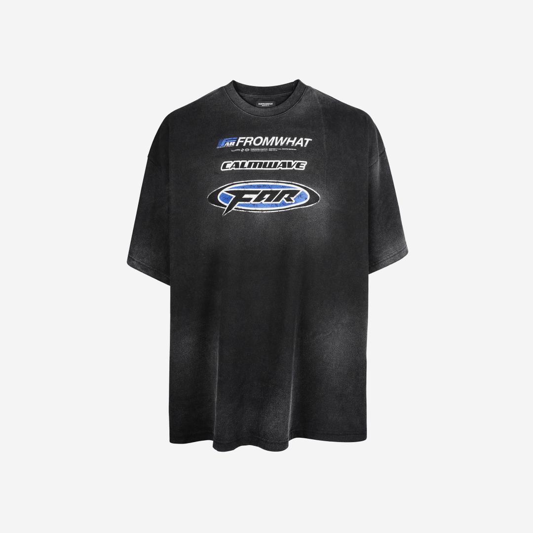Farfromwhat Far Washed Logo T-Shirt Black