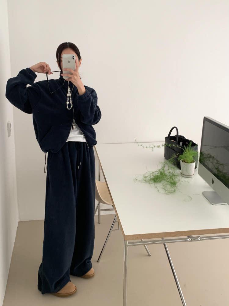 키큰녀강추 / 후리스 투웨이 스트링 트레이닝 세트 2col