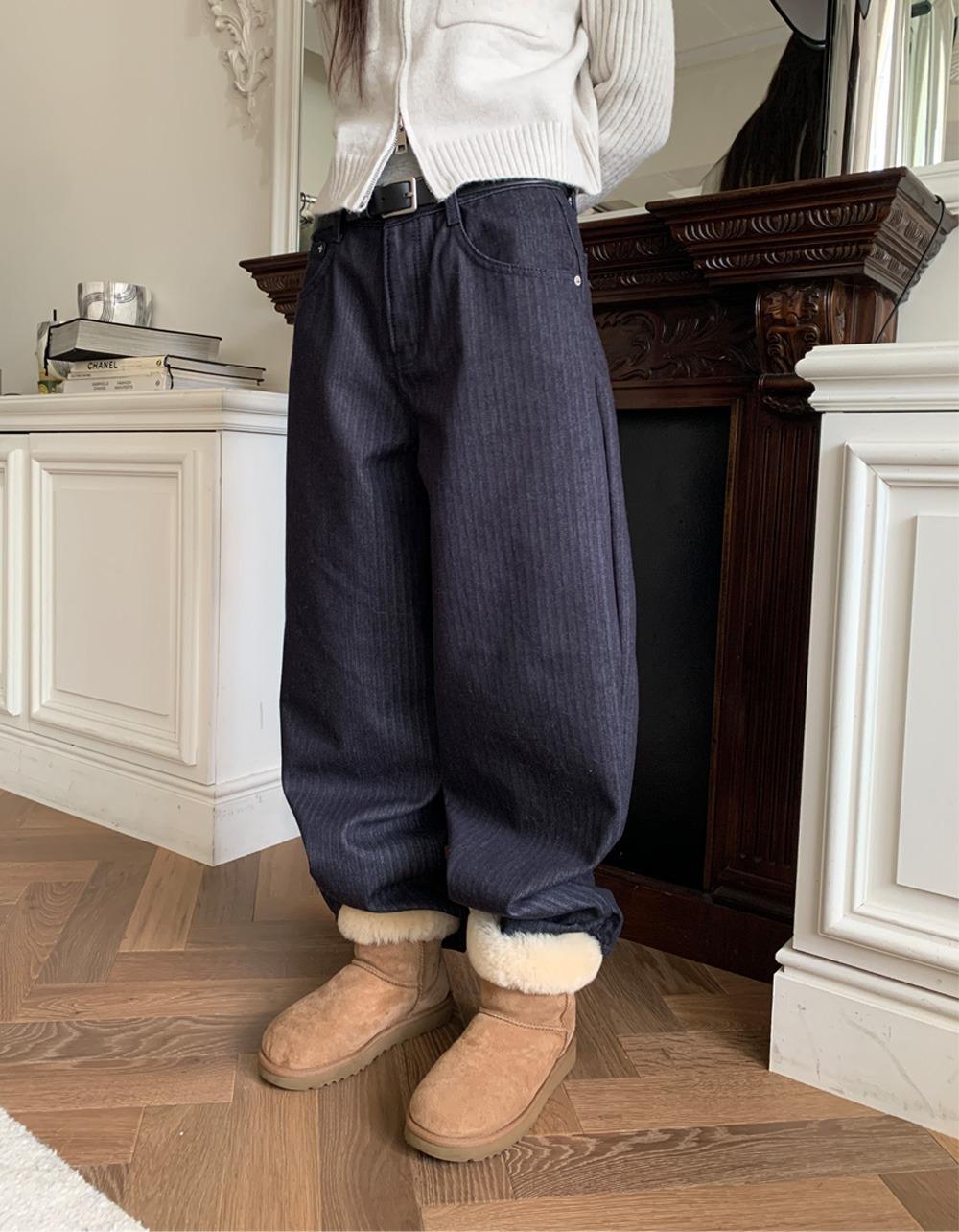 [블랙M 당일]스트라이프 본딩 DENIM