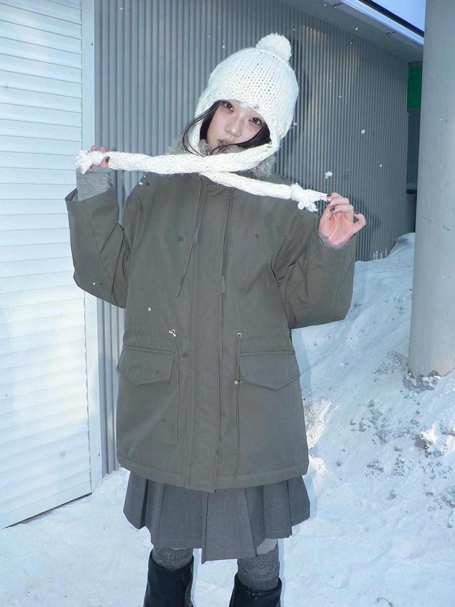 ang:project Oversized fur collar fleece workwear jacket