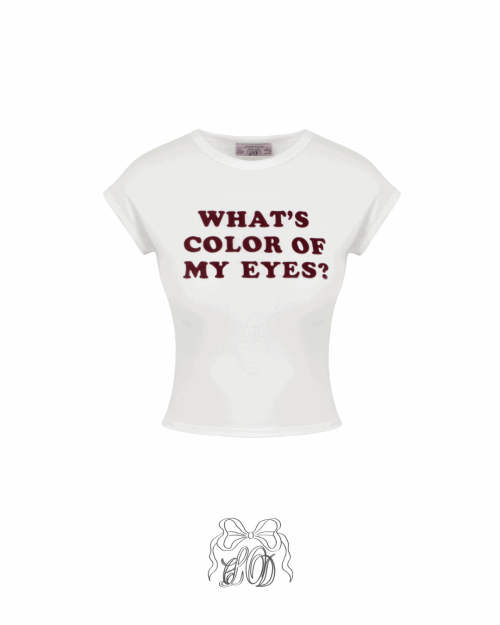 클라우드이모션 [♡MADE♡] eyes velvet letter top