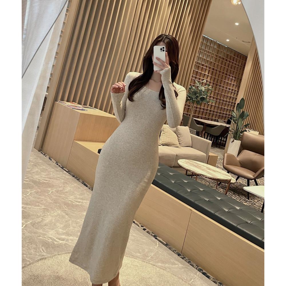 데일리 슬림 울 롱원피스 (3color)