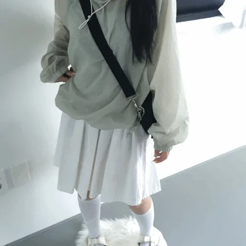 [3-5일 여유주문] hotaru nylon sheer  hood t 호타루 나일론 쉬어 후드티 3color