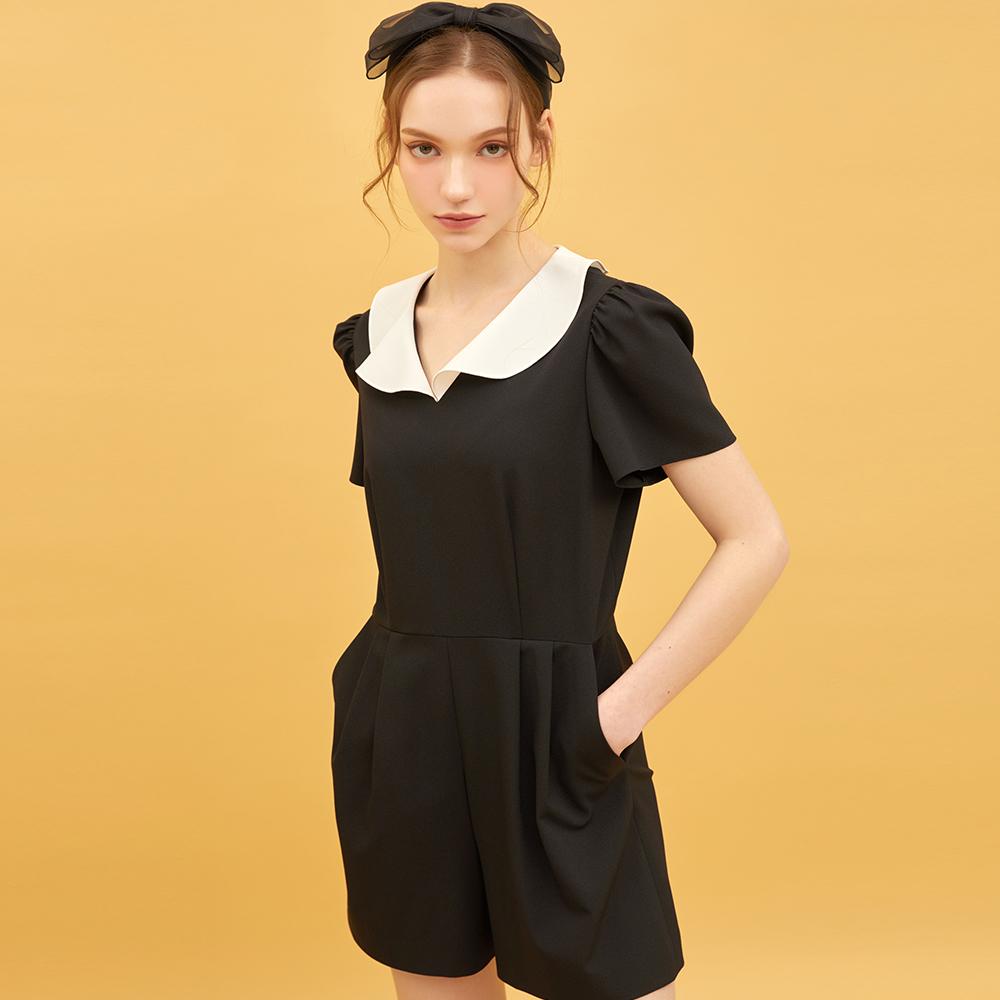 [DEBB]Collar Coloring Jumpsuit_BK
