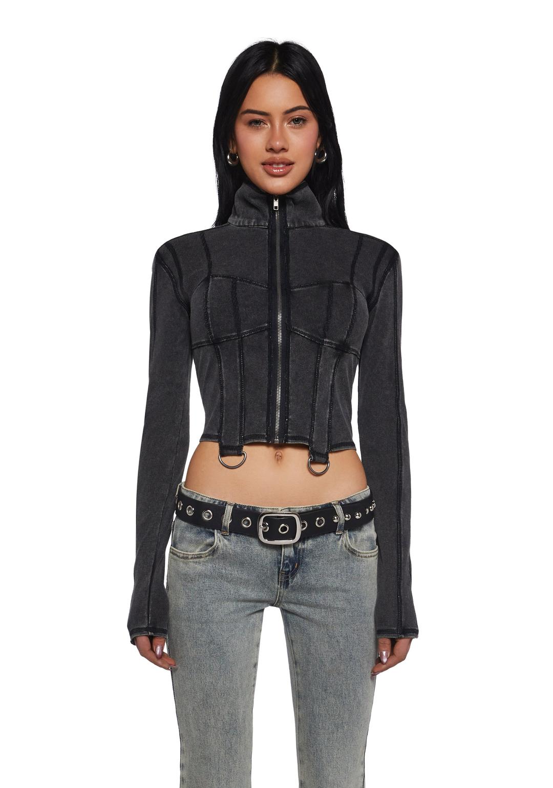 Smooth Driver Zip Up Jacket - GRAY / X-Large