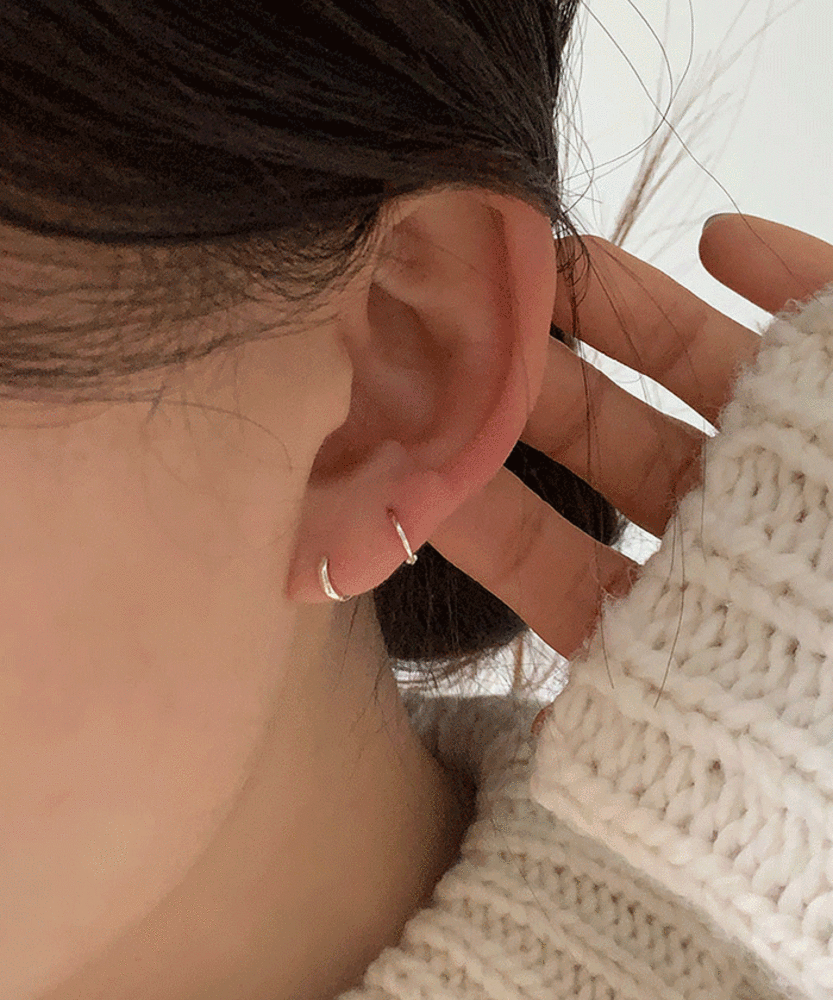 (silver925) 미니 스몰 원터치 링 귀걸이 *2color