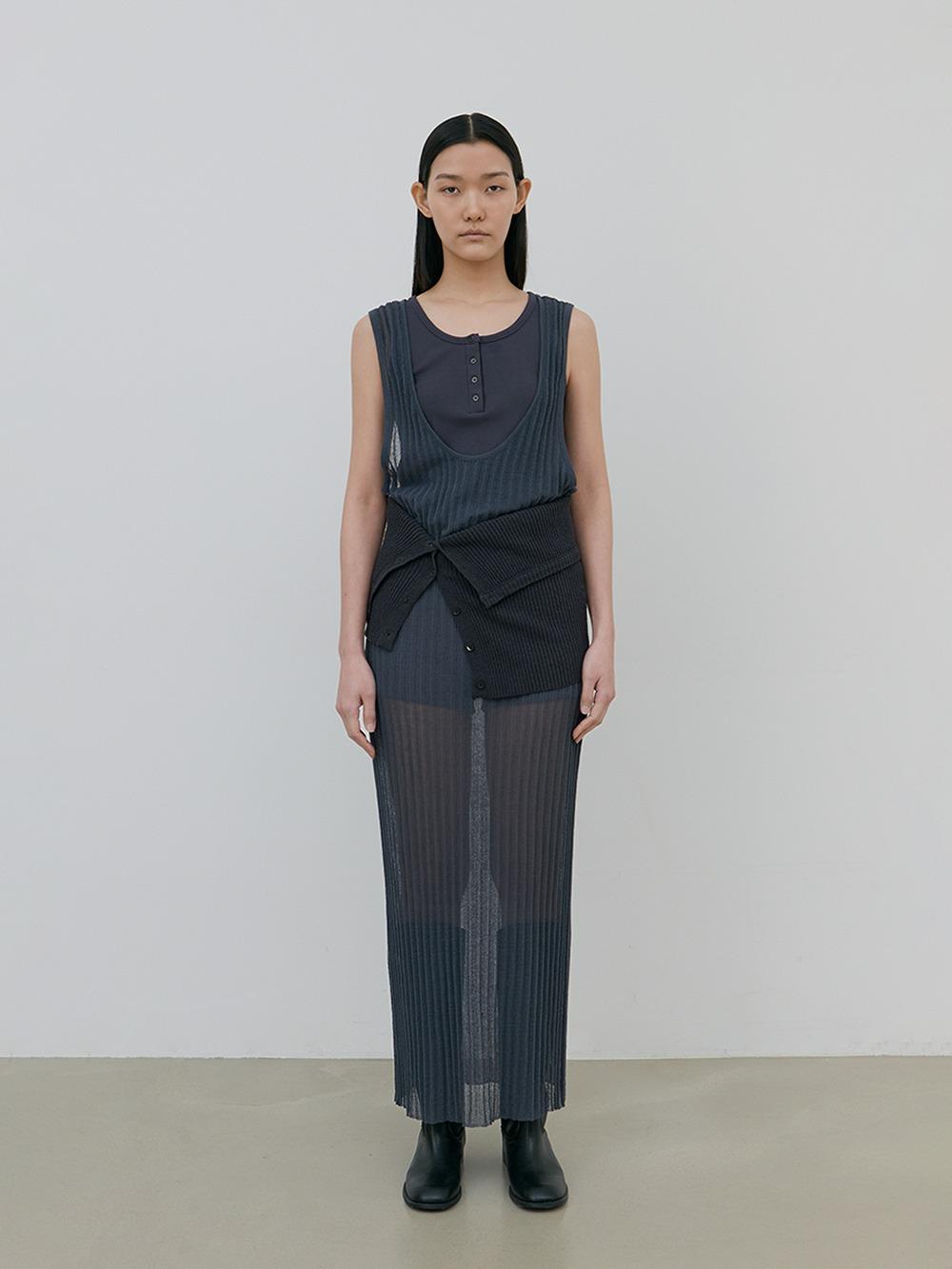 Sheer Knit Dress (dusk blue)