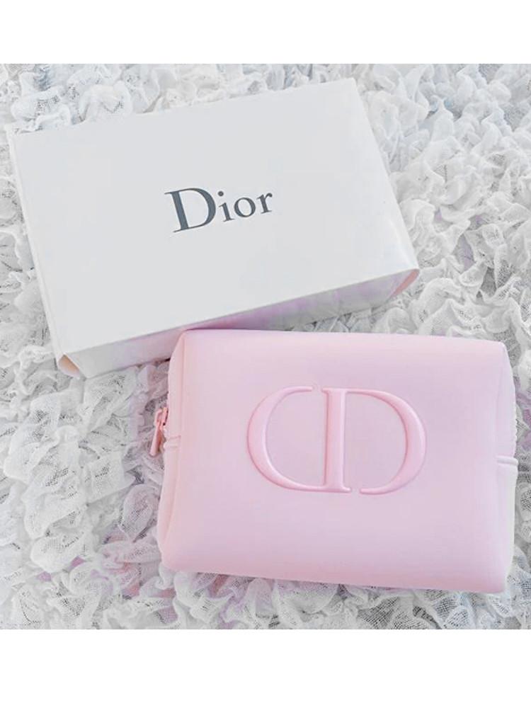 디올 CD 로고 파우치 소품 가방 사쿠라 핑크 / DIOR