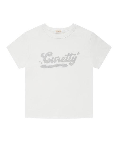 C GLITTER LOGO POINT T-SHIRT_WHITE