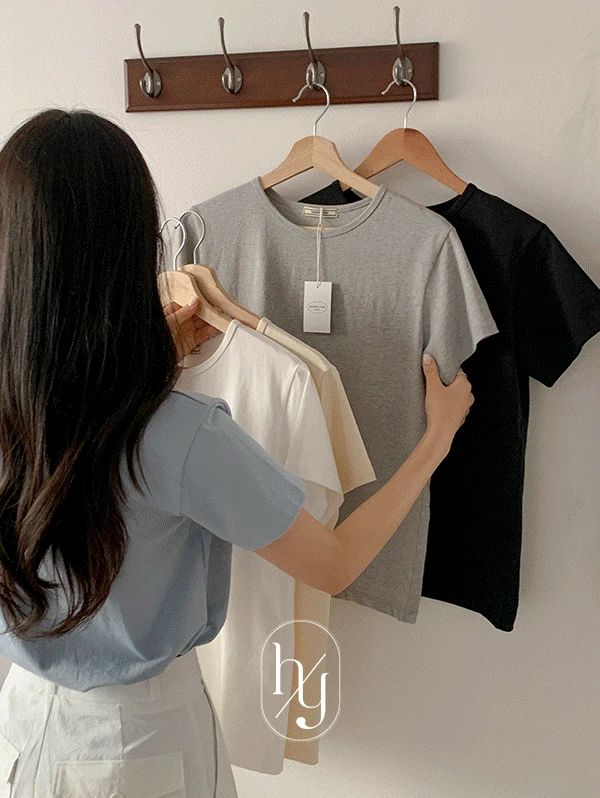 [후기극찬🔥] [8만장돌파!!!] [HONEST, YOU] 에브리  20수 실켓 라운드 반팔 티셔츠 - t(7color)