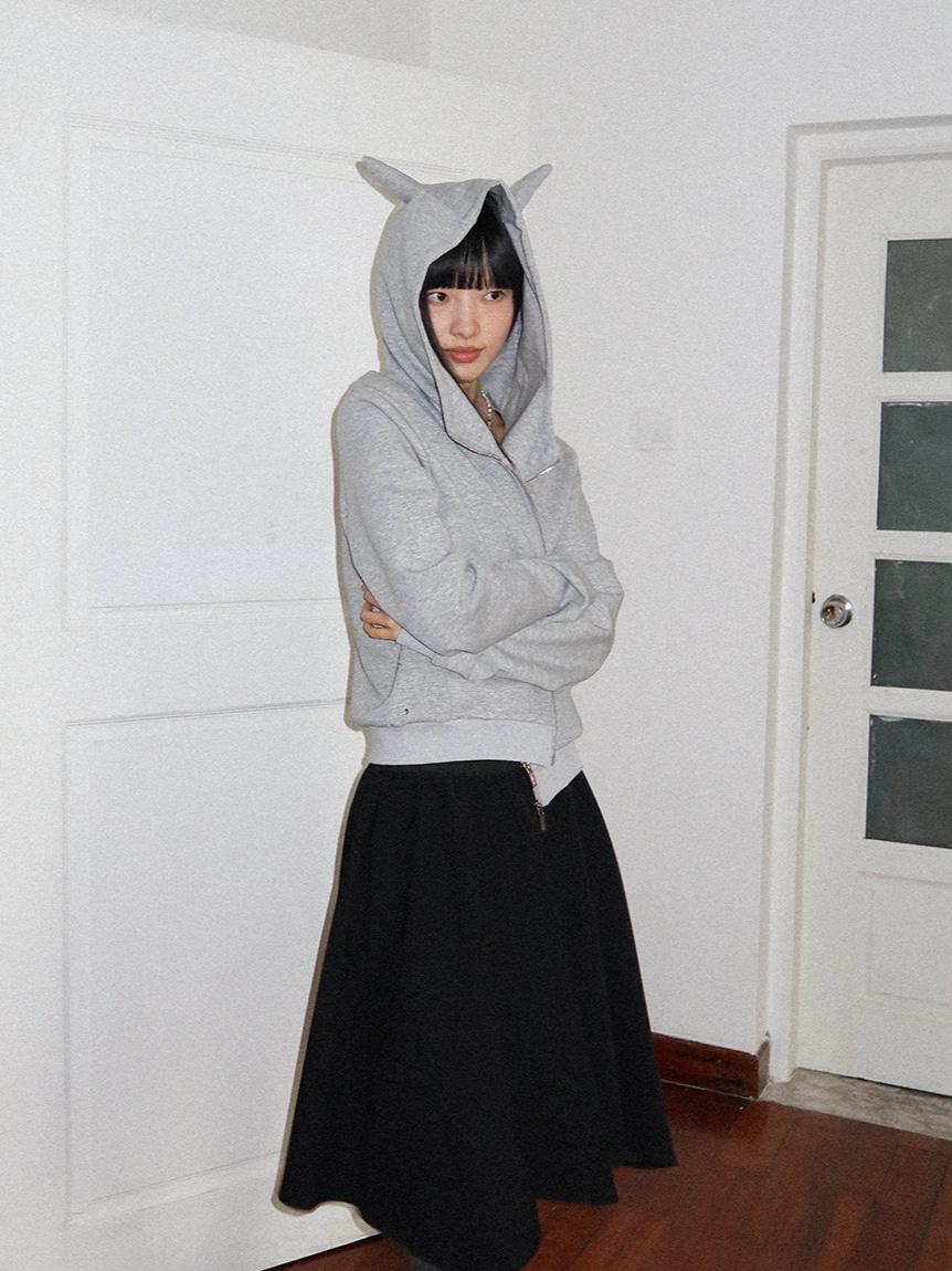 FUNKYFUN Devil Horn Hooded Zip-up