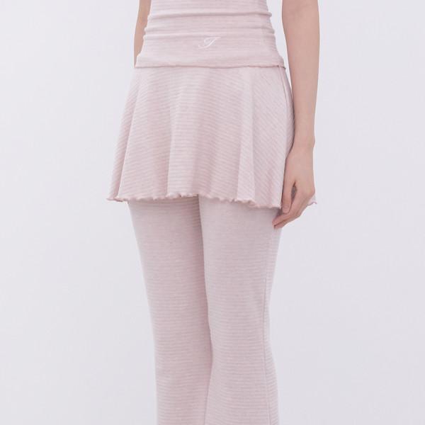 Soft Stripe Skirt Bootcut Pants (PINK)