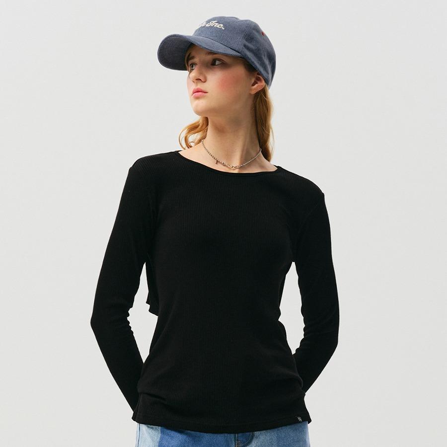 컬렉션 백 오픈 롱 슬리브 [블랙]