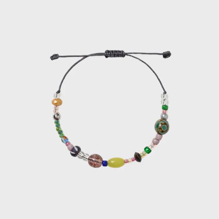 Charcoal Beads Macram Bracelet Charcoal