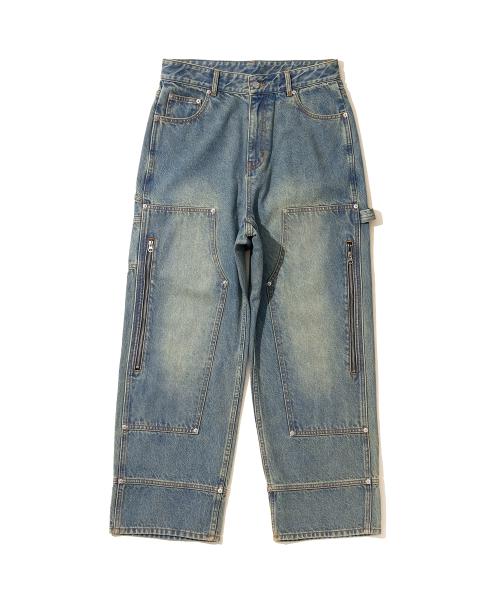 더블니 카펜터 워싱 데님 팬츠_라이트블루