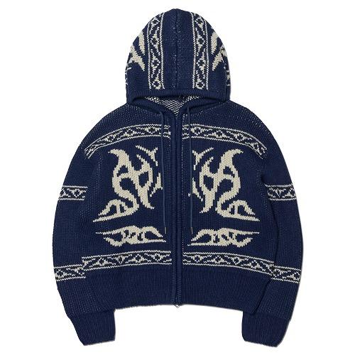 (10/11 deliver) COWICHAN HOODED ZIP-UP - NAVY