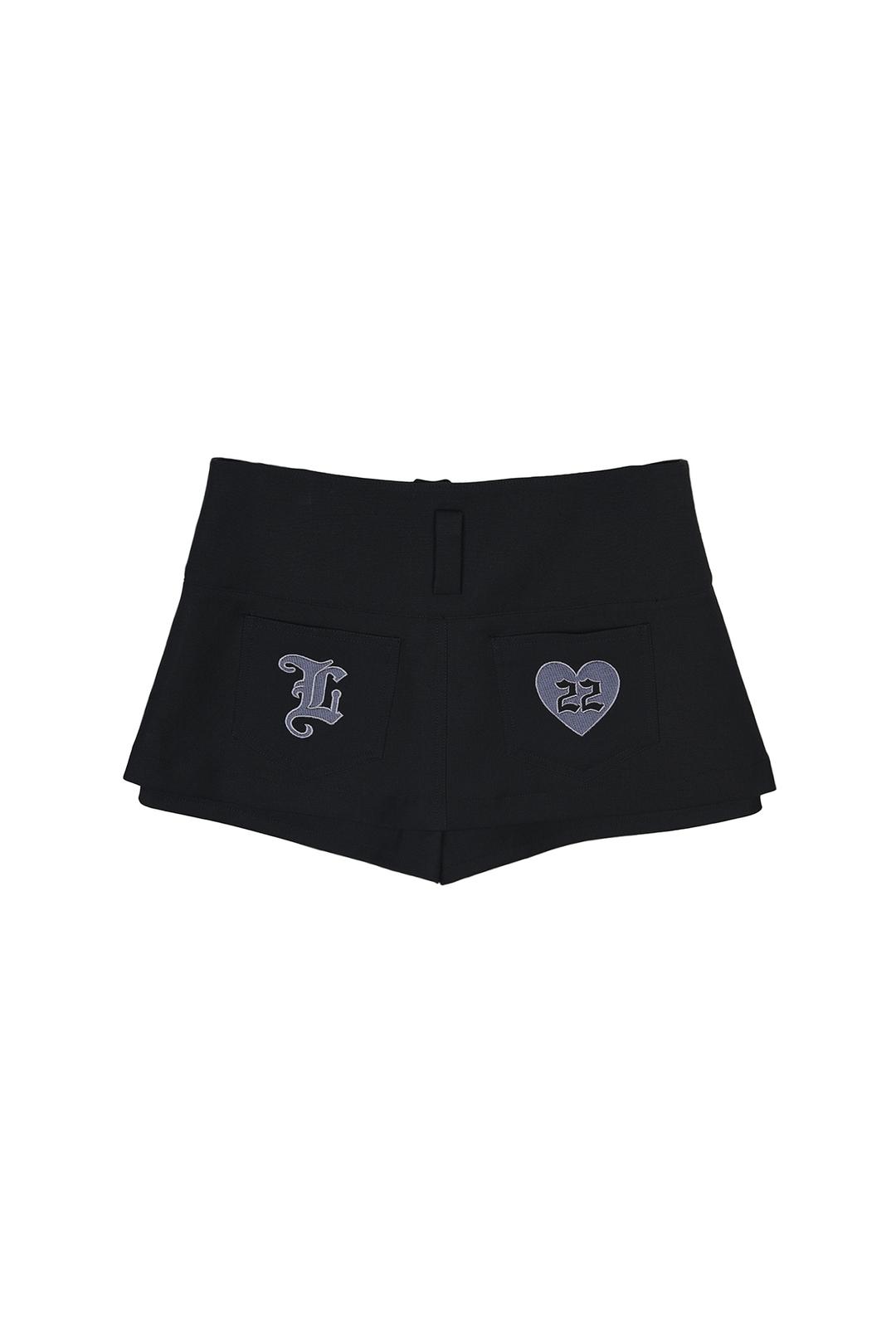LOW-RISE SKIRT PANTS BLACK