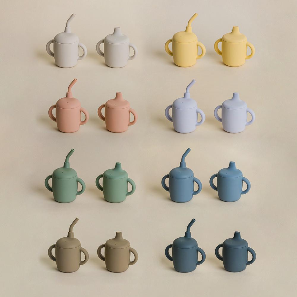 브릭오 실리콘 양손 빨대컵 스파우트컵 물컵 유아 아기 스낵컵