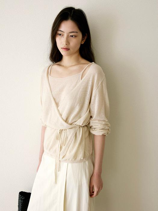 Lua Linen Wrap Knit (3color)