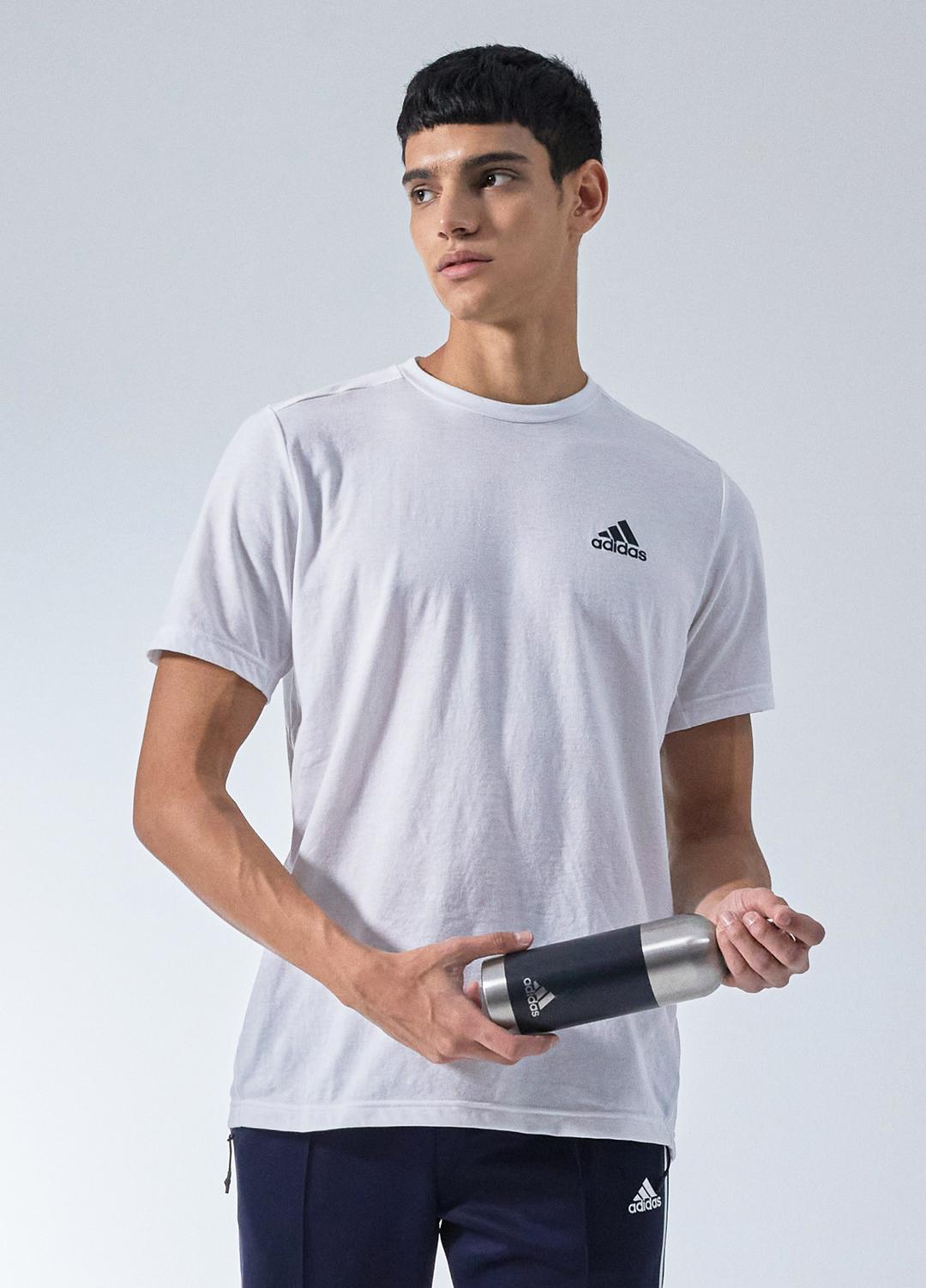 아디다스 스포츠 남성 에센셜 삼선 티셔츠 (화이트)
