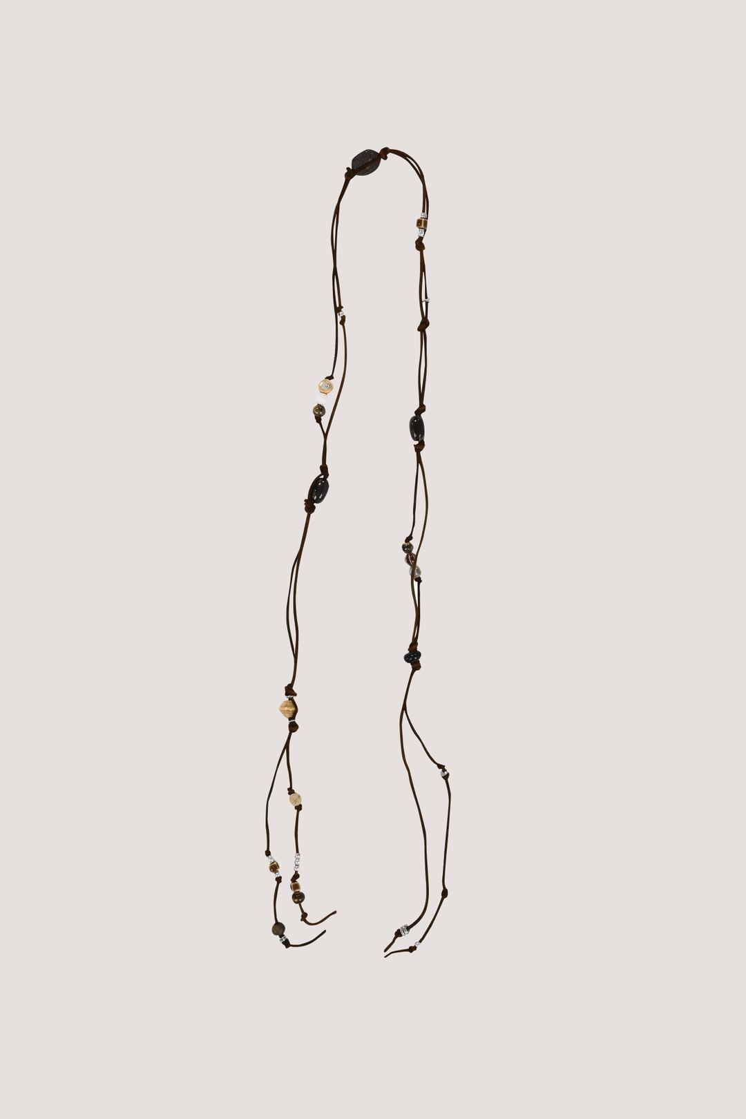 Stone Suede String Belt