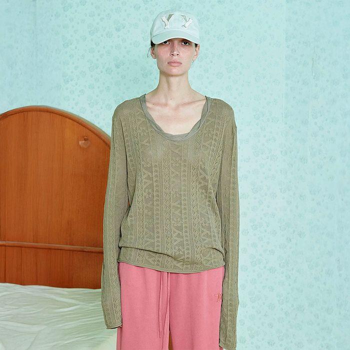 YY JACQUARD PULLOVER (KHAKI)
