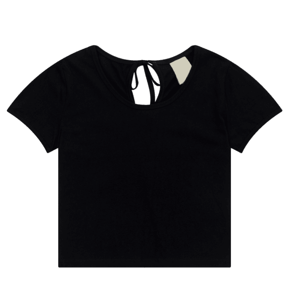 TWO RIBBON TEE-BLACK