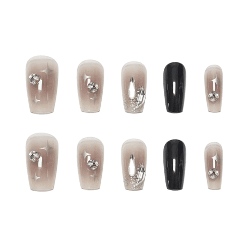 시럽 블랙 네일팁