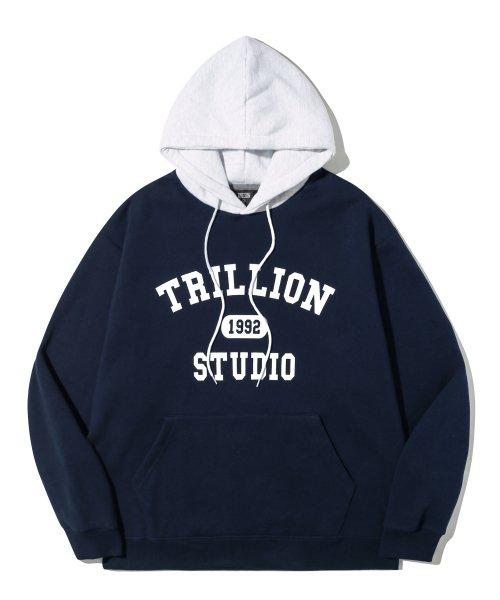 컬러 배색 1992 그래픽 후드 (NAVY)