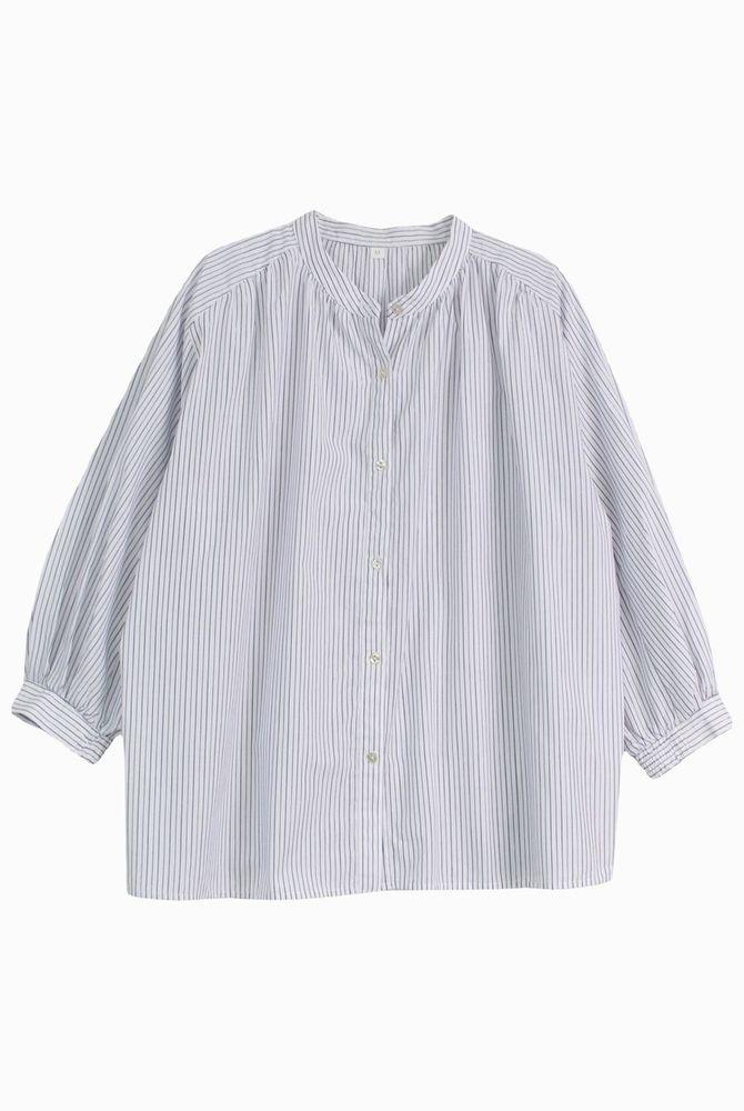 (70%세일)JPN 폴리 혼방 스트라이프 블라우스 - Women