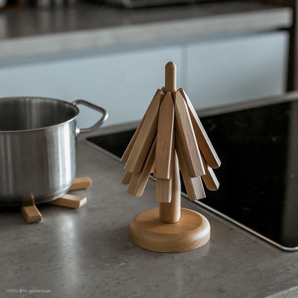 샤토에르 우드 트리 스탠딩 나무 냄비 받침 세트 집들이선물, 01. 스탠딩 냄비..., 1개