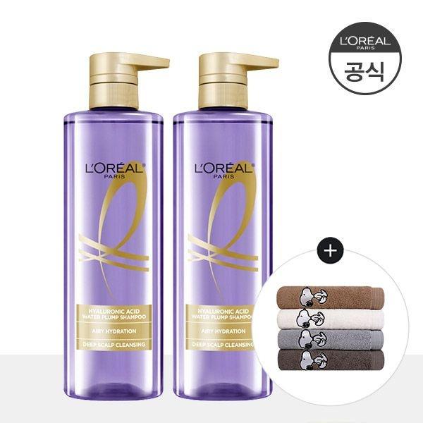 히알루론산 두피 샴푸 660ml 2개 (증)스누피 타올(색상 랜덤1개)