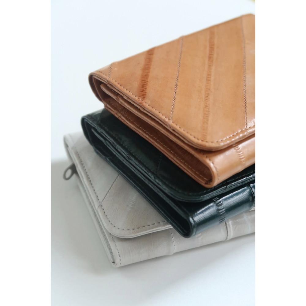 엔디엔아카이브 업사이클링 3단 수제 30대 여자 장어 가죽 카드 얇은 지갑 남학생 동전 지폐 베지터블 - 위시버킷