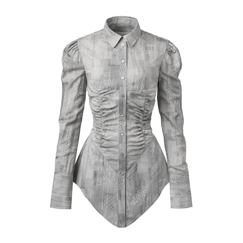 [3/18 예약 배송] SHIRRING SHIRTS (GRAY)