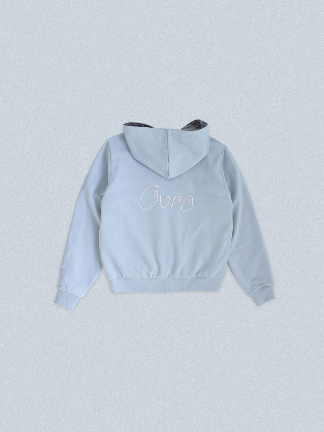 REVERSIBLE LOGO HOODIE ZIP-UP [ PALE BLUE ]