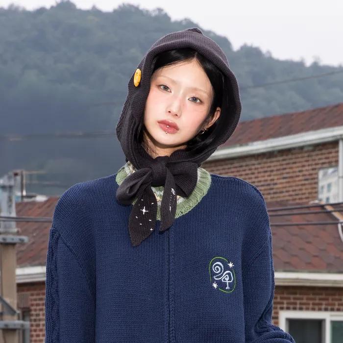 WXAC024 야키이모 니트 바라클라바 (CHARCOAL)