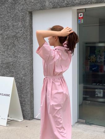 이런 상품 어때요? [정상가31700원/시즌오프] [44-77] 바스락 ops 셔츠 카라 반팔 여름 롱 원피스