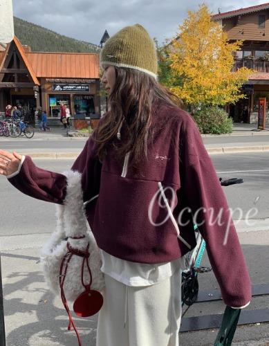 오큐페 [당일출고]pyt 프리티영띵 콘치 후리스 점퍼 (3col) 프영띵 반집업맨투맨