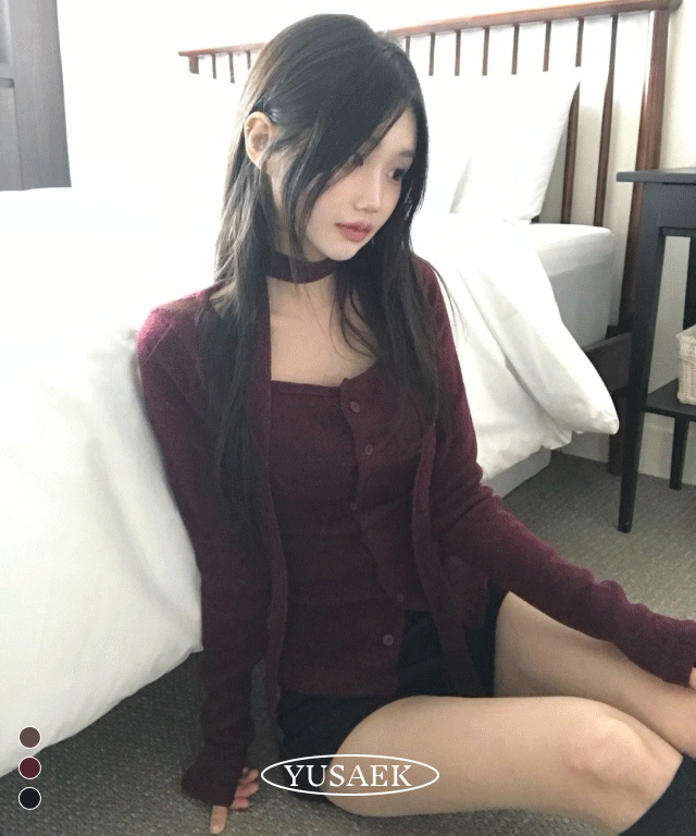 유색 [머플러+니트 set✨/연말룩 필수템!]랄라 머플러 니트 가디건 세트