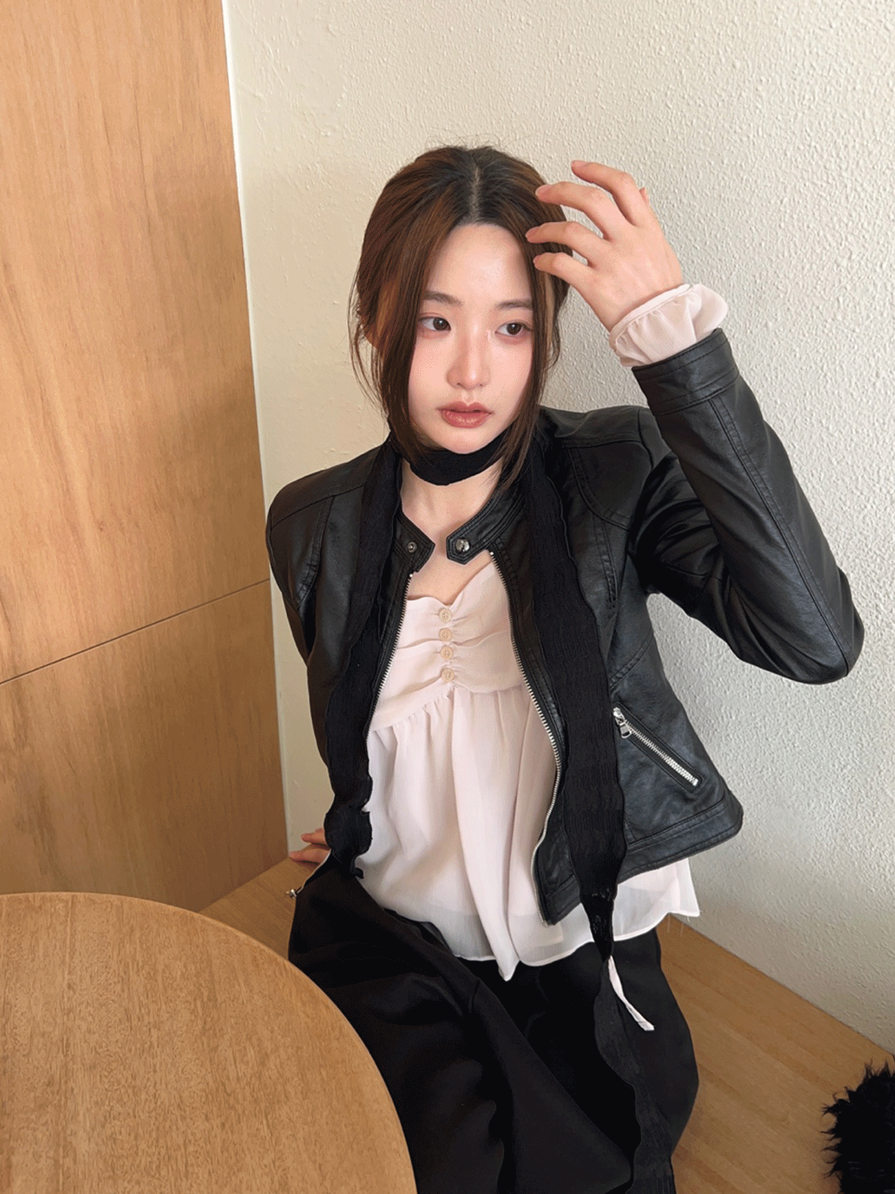 옵텐소 [3천장 판매] uroni leather rider jacket