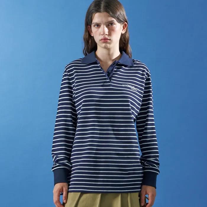 01 M.C UNISEX, Stripe PK Shirt / Navy
