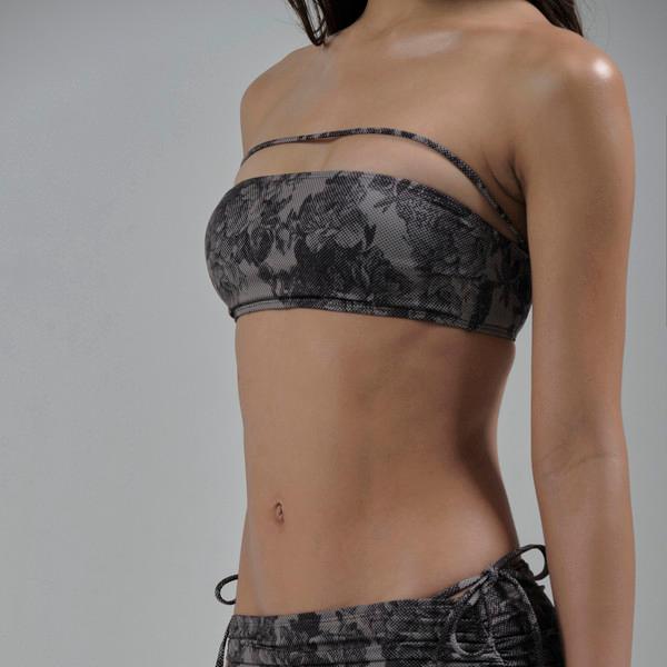 MICRO BIKINI SHORTS / FLOWER KHAKI