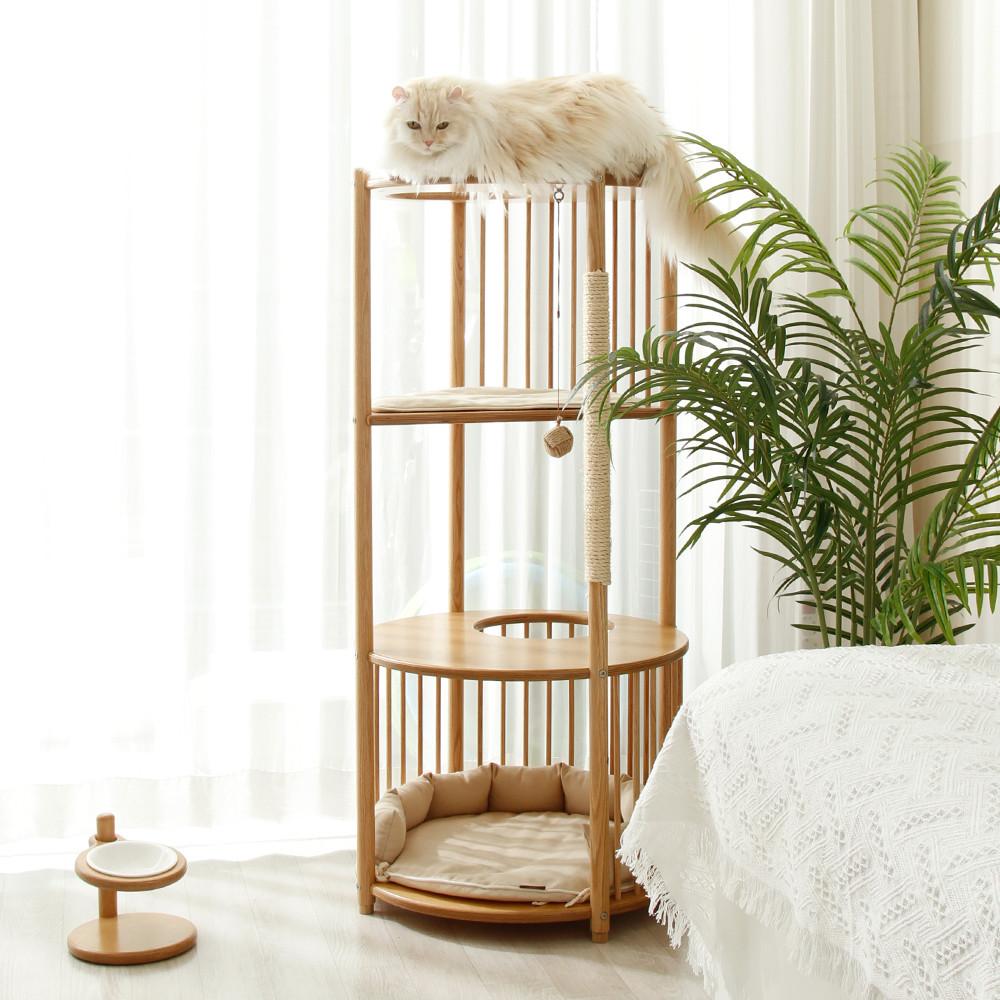 오볼로 찰리 원형 캣타워 원목캣타워 고양이집
