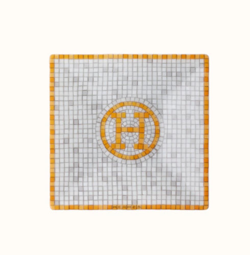 에르메스 모자이크 오24 골드 스퀘어플레이트 N1 / HERMES tableware Mosaique au 24 gold square plate N1