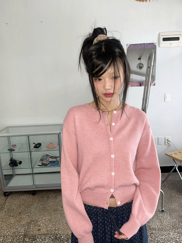 김아홉 4color 파스텔 기본 가디건