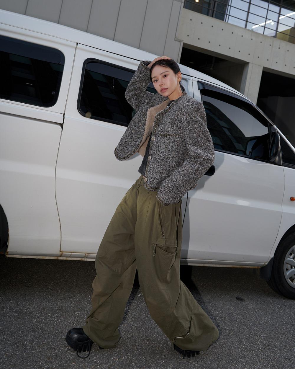 24FW fuzz washing vintage zipper point pants