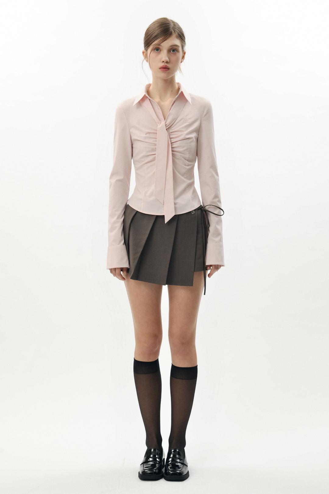 [12/26~] VIVIAN SCARF SHIRT pink